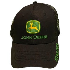 John Deere Koenig Farming Black Baseball Cap with SnapBack Closure
